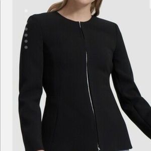 Theory Blazer Sculpture in Black Crepe